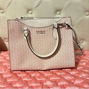 Guess Light Pink Monogram Tote